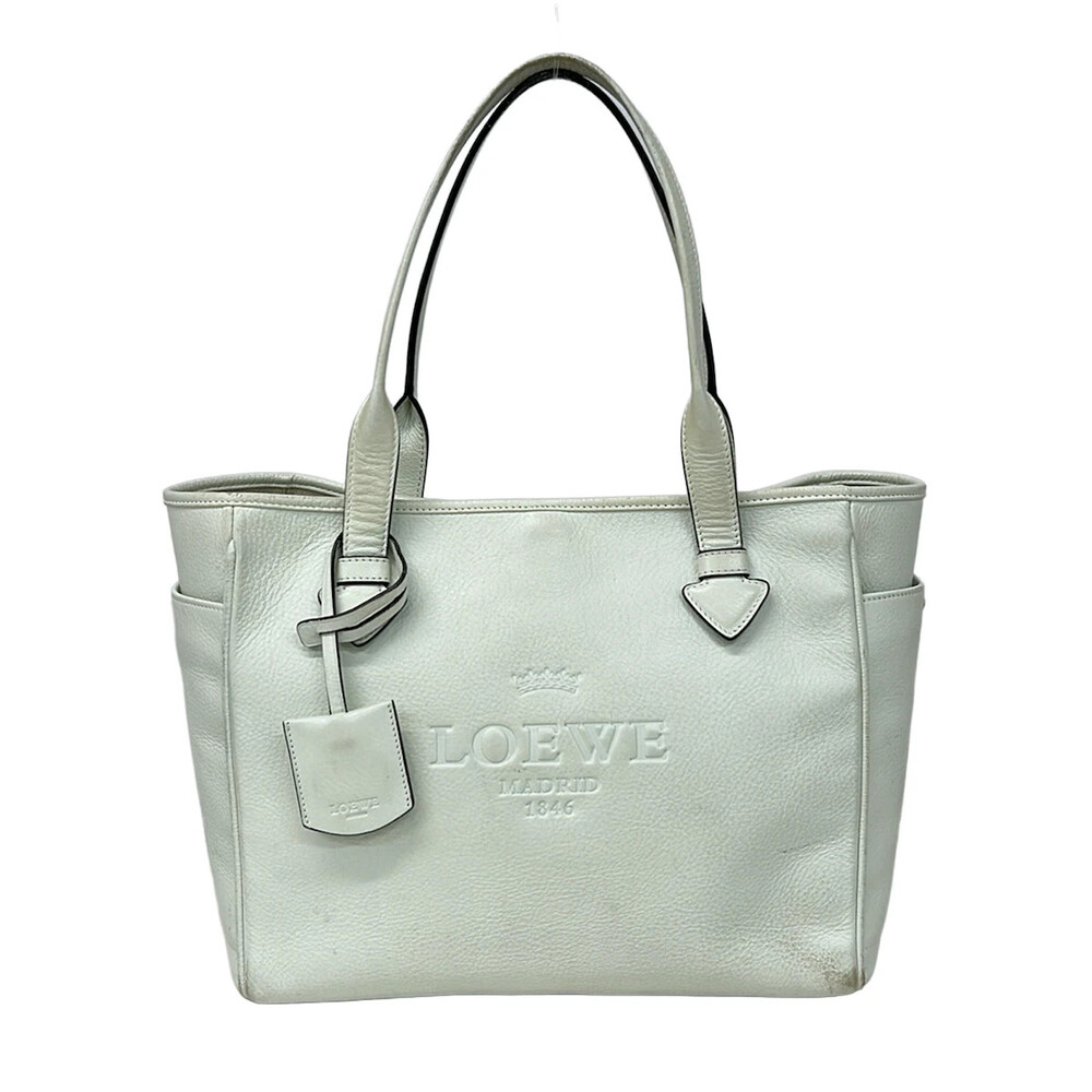Loewe Heritage White Leather Tote Bag #320919L55B